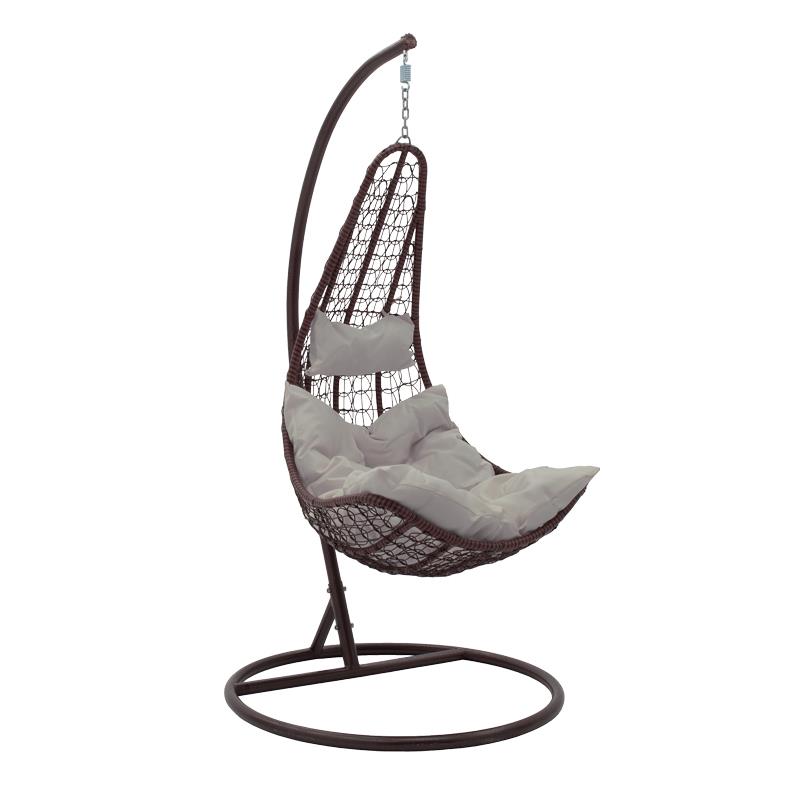 Κούνια κήπου Soleil κρεμαστή μέταλλο καφέ-pp καφέ-μαξιλάρι μπεζ 103x83x200εκ