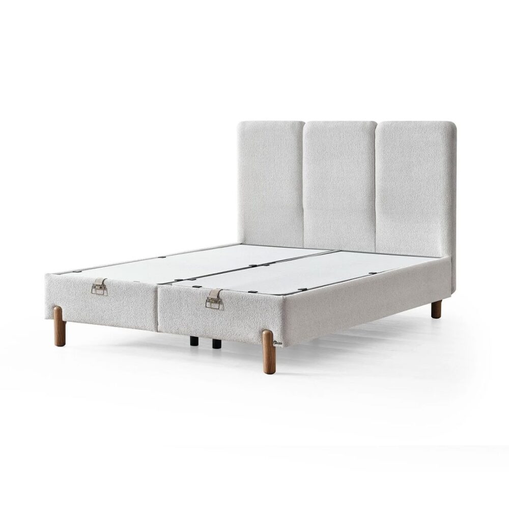 Επενδυμένο Κρεβάτι BOHEM Διπλό με Αποθηκευτικό χώρο Μπέζ 160x200εκ.