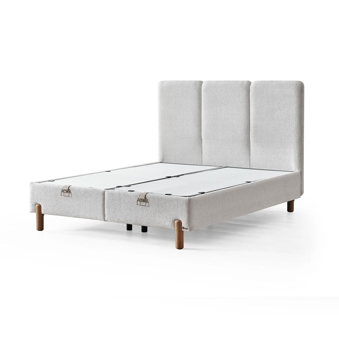 Επενδυμένο Κρεβάτι BOHEM Διπλό με Αποθηκευτικό χώρο Μπέζ 160x200εκ.