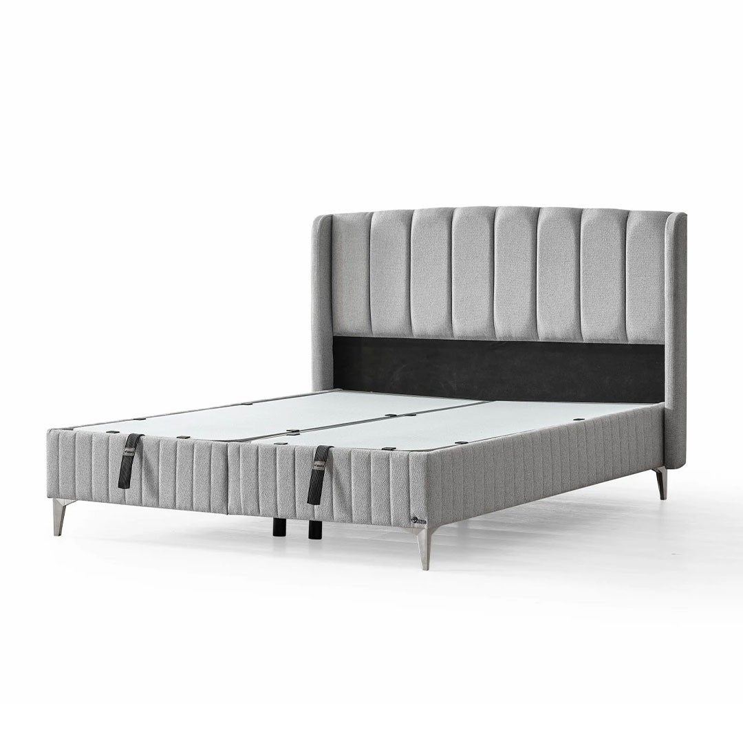 Επενδυμένο Κρεβάτι ALLEGRA Διπλό με Αποθηκευτικό χώρο Γκρί 160x200εκ. Επενδυμένο Κρεβάτι ALLEGRA Διπλό με Αποθηκευτικό χώρο Γκρί 160x200εκ.