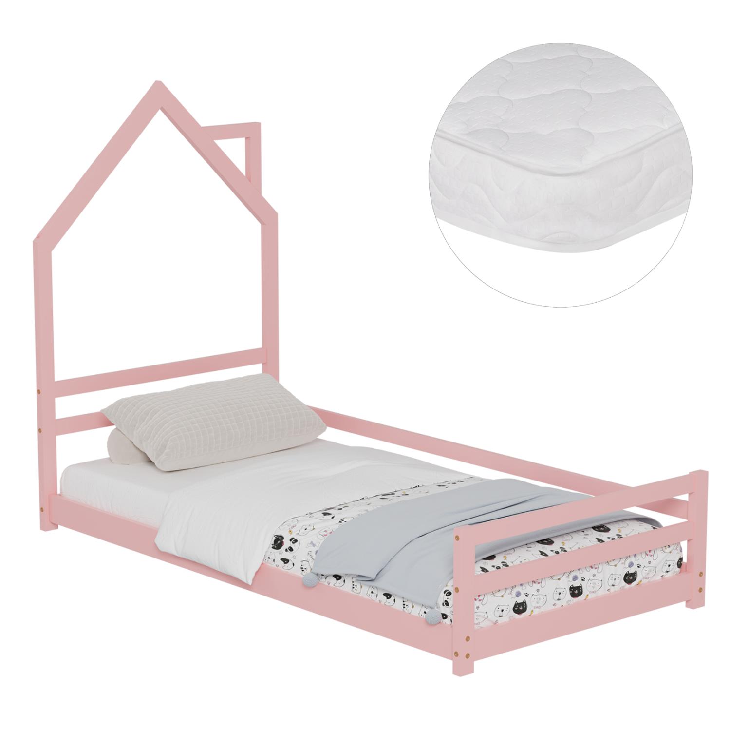 Παιδικό Κρεβάτι με Στρώμα HOUSER Ξύλο Πεύκου σε Ρόζ Απόχρωση 90x190εκ Παιδικό Κρεβάτι με Στρώμα HOUSER Ξύλο Πεύκου σε Ρόζ Απόχρωση 90x190εκ