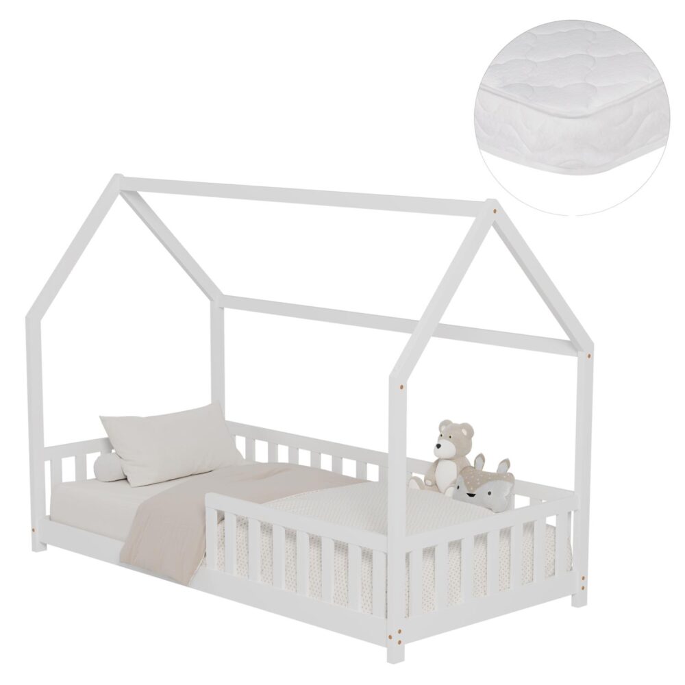 Παιδικό Κρεβάτι με Στρώμα PHYLLIS Ξύλο Πεύκου σε Λευκό 90x190εκ Παιδικό Κρεβάτι με Στρώμα PHYLLIS Ξύλο Πεύκου σε Λευκό 90x190εκ