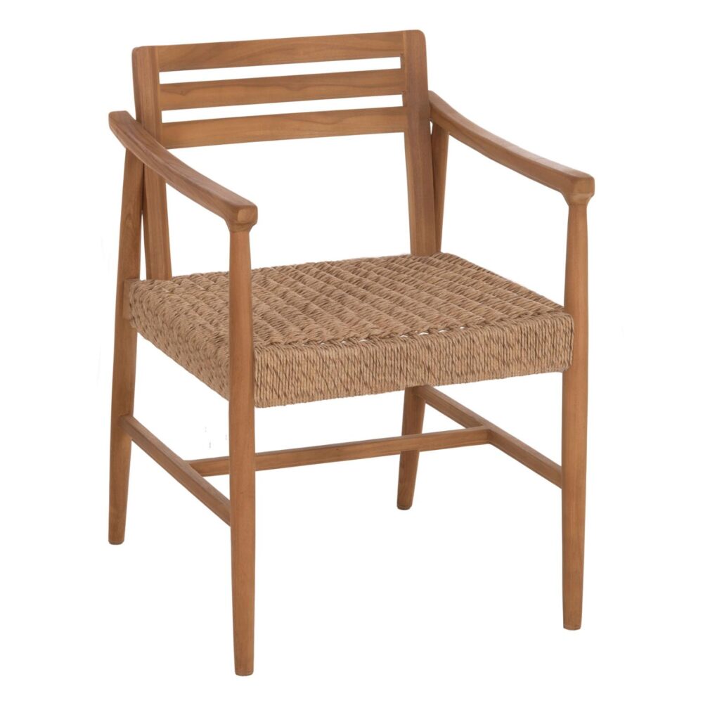 Καρέκλα Πολυθρόνα ROBIN Ξύλο TEAK και Σχοινί VIRO σε Φυσικό 53,5x60x78Υεκ