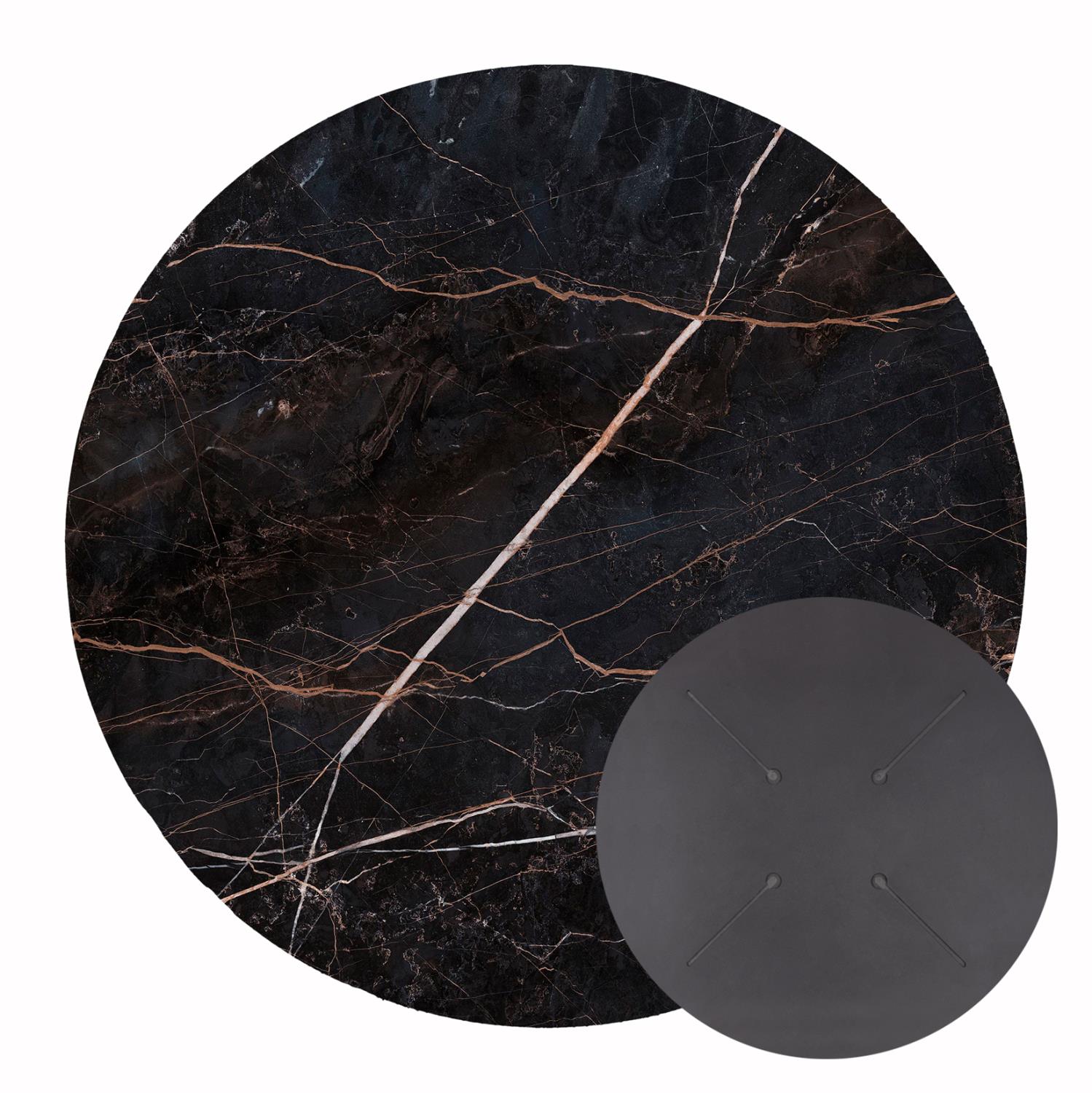 Επιφάνεια Τραπεζιού C5841.34 HPL Στρόγγυλη Black Marble απόχρωση Φ60εκ.