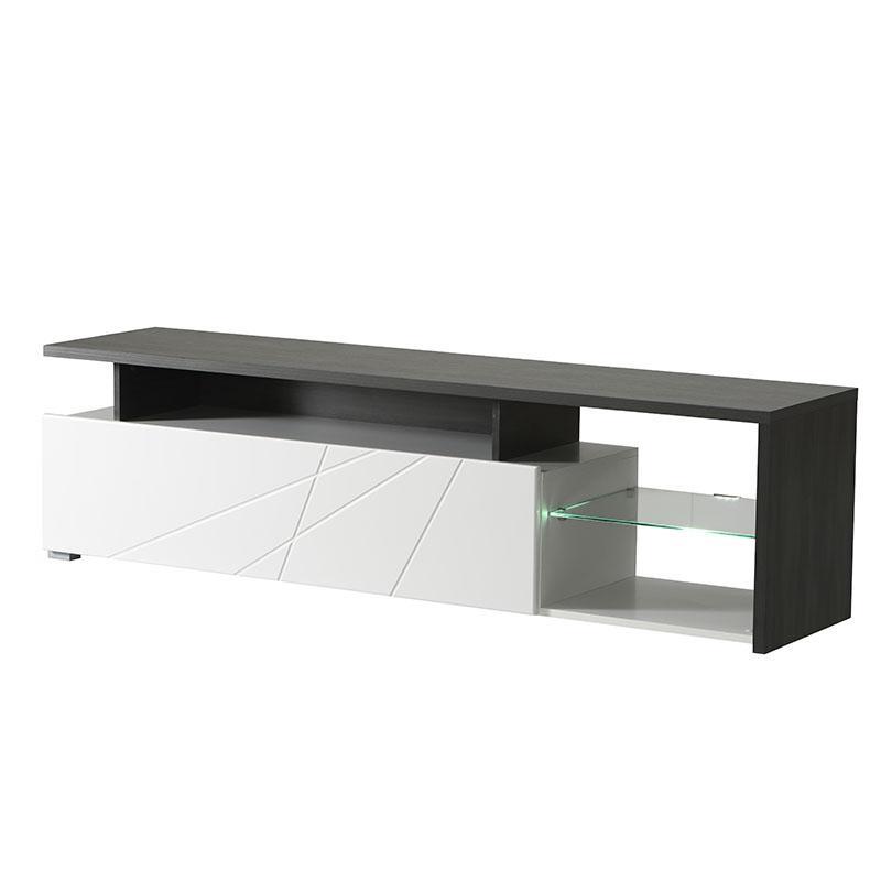 Έπιπλο Τηλεόρασης Arctic Λευκό Μαύρο- Λευκή Λάκα 170x41x46 εκ.