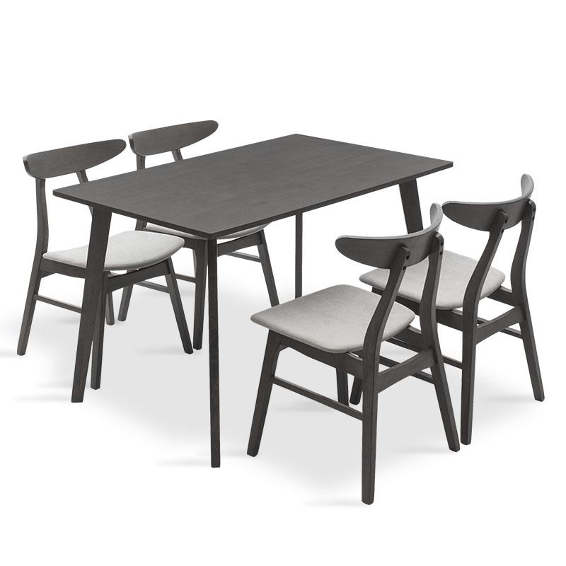 Tραπεζαρία Benson - Orlean σετ 5τμχ rustic grey-ύφασμα γκρι 120x75x75εκ Tραπεζαρία Benson - Orlean σετ 5τμχ rustic grey-ύφασμα γκρι 120x75x75εκ