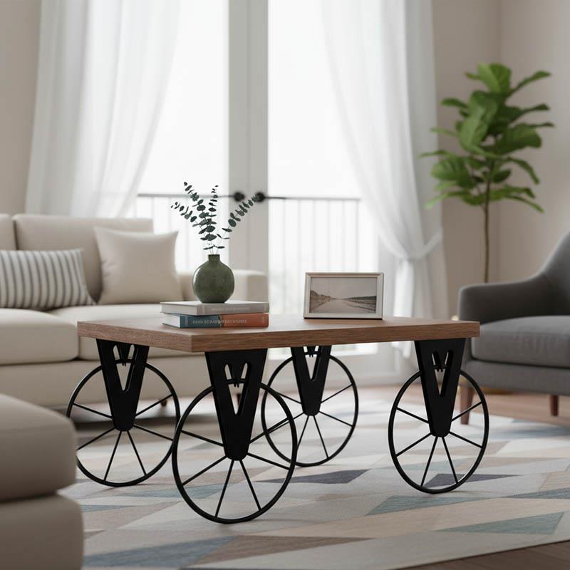 Τραπέζι σαλονιού Bike χρώμα μαύρο-καρυδί 85x55x41εκ Τραπέζι σαλονιού Bike χρώμα μαύρο-καρυδί 85x55x41εκ