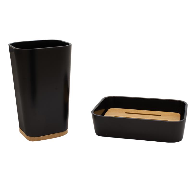 Σετ αξεσουάρ μπάνιου Nature 2τμχ pp χρώμα μαύρο Σετ αξεσουάρ μπάνιου Nature 2τμχ pp χρώμα μαύρο