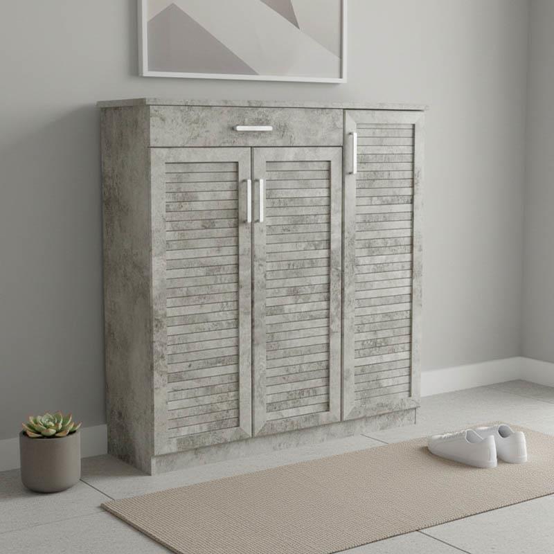 Παπουτσοθήκη-ντουλάπι SANTE 30 ζεύγων χρώμα antique ανθρακί 120x37x123εκ