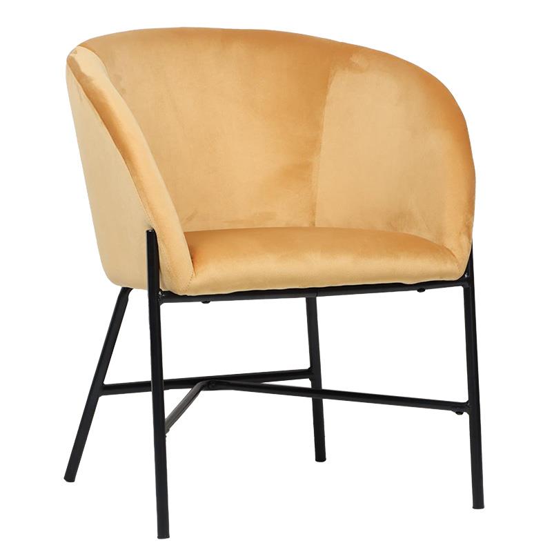 Καρέκλα - Πολυθρόνα Julia βελούδο κίτρινο 61x57x74εκ