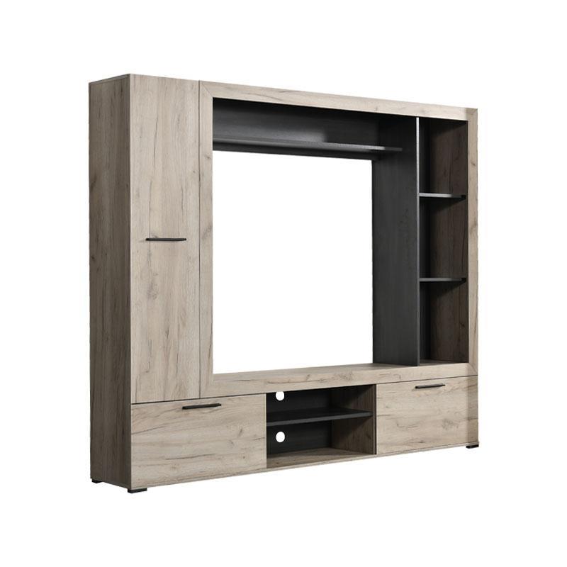 Κέντρο Ψυχαγωγίας - Σύνθεση Lorca Γκρί Δρύς - Μαύρο 195x35x171 εκ. Κέντρο Ψυχαγωγίας - Σύνθεση Lorca Γκρί Δρύς - Μαύρο 195x35x171 εκ.