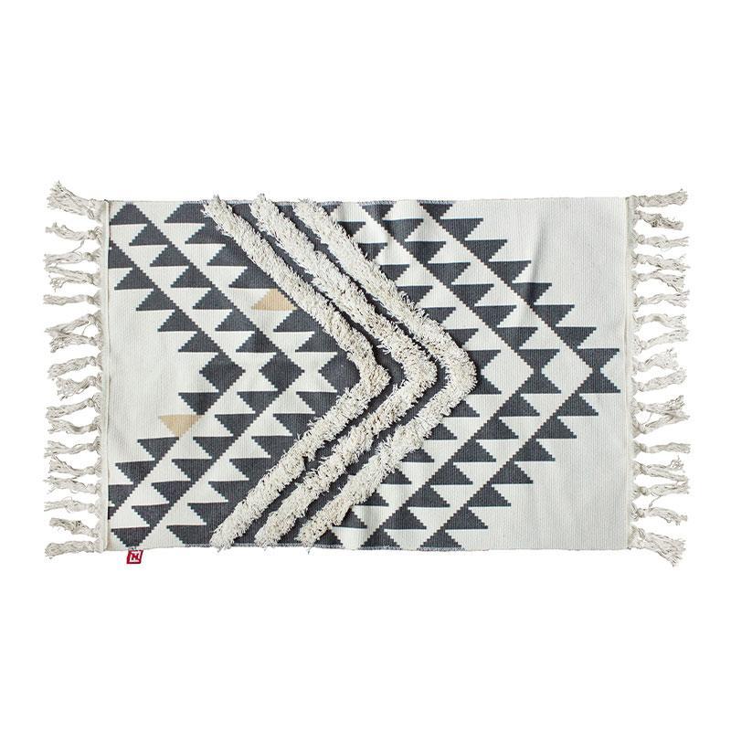 Χαλί FL733 Fylliana σε Μαύρο - Μπέζ ύφασμα 60x90εκ.