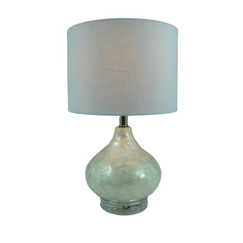 Επιτραπέζιο φωτιστικό Guidance Inart Ε27 λευκό γυαλί-λευκό ύφασμα Φ25x41εκ Επιτραπέζιο φωτιστικό Guidance Inart Ε27 λευκό γυαλί-λευκό ύφασμα Φ25x41εκ