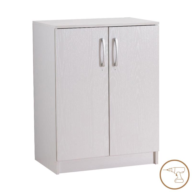 Παπουτσοθήκη-ντουλάπι Shordo λευκό-oak μελαμίνης 60x40.5x80εκ