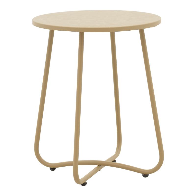 Βοηθητικό τραπέζι Bramwell μέταλλο μπεζ Φ40x50εκ