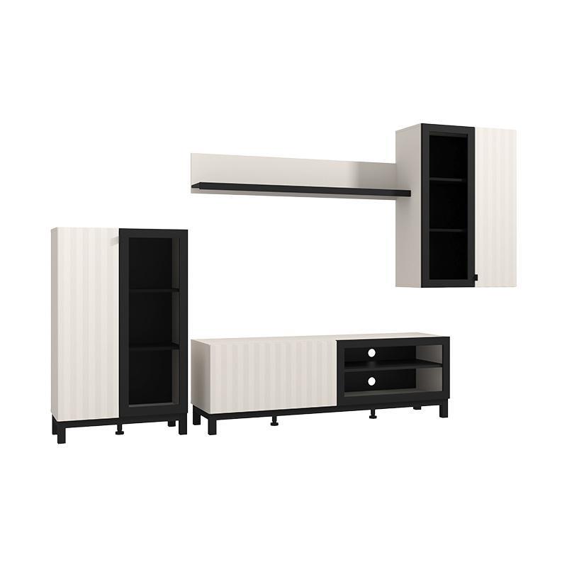 Κέντρο Ψυχαγωγίας - Σύνθεση Macon Cashmere - Μαύρο 283x42x163 εκ. Κέντρο Ψυχαγωγίας - Σύνθεση Macon Cashmere - Μαύρο 283x42x163 εκ.