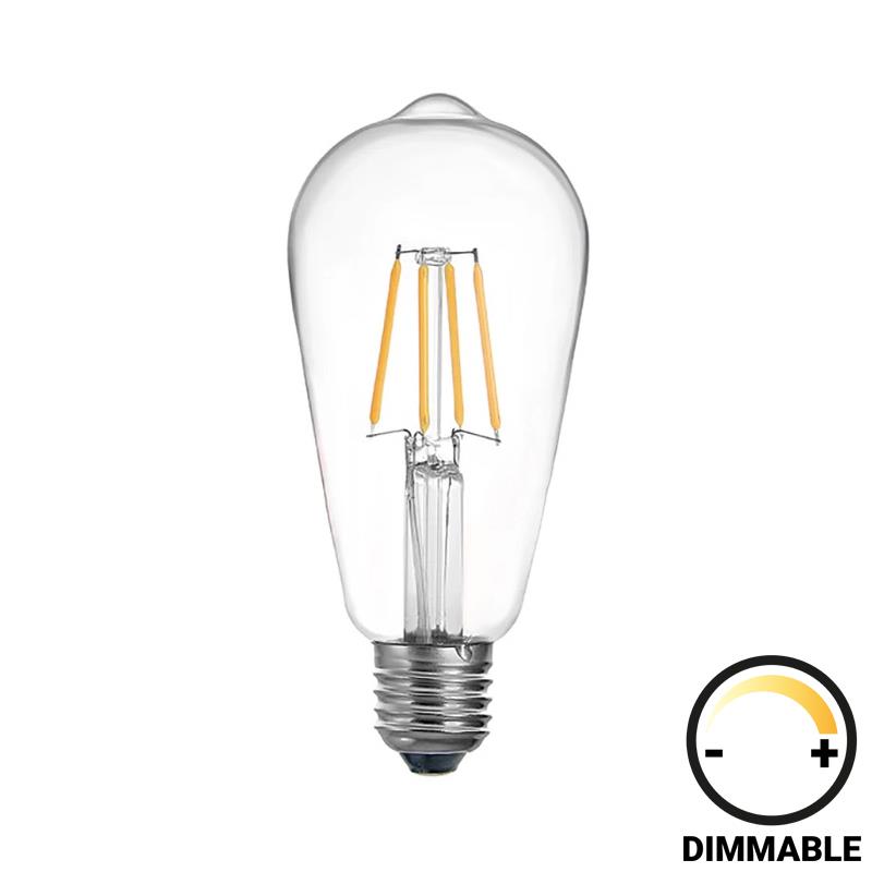 Λαμπτήρας LED ST64 Bulb dimmable 4W E27 clear