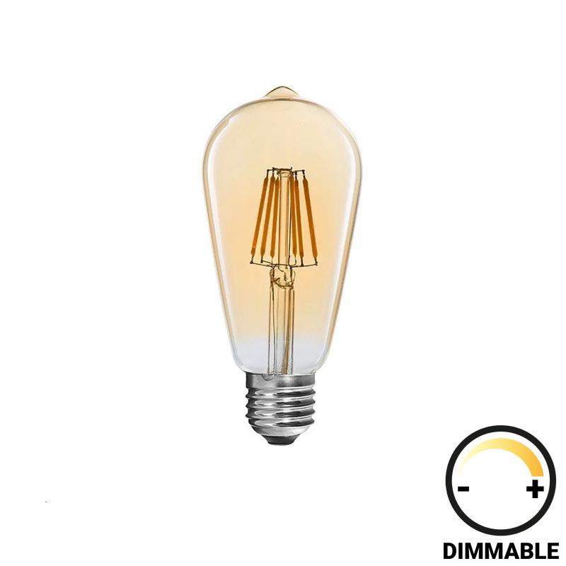 Λαμπτήρας LED ST64 Bulb dimmable 8W E27 amber