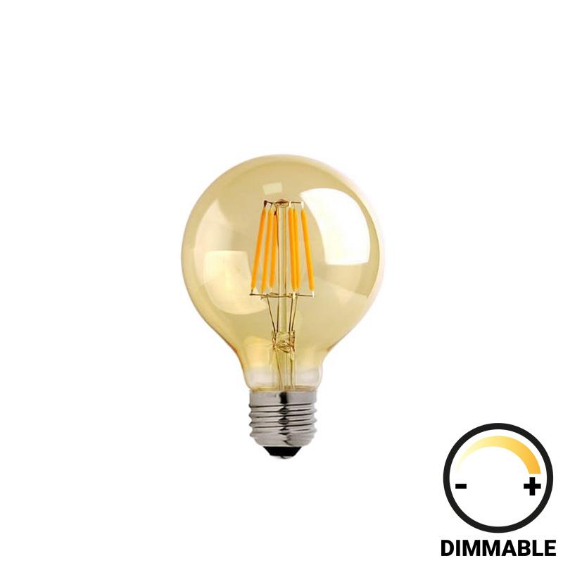 Λαμπτήρας LED G80 Bulb dimmable 8W E27 amber