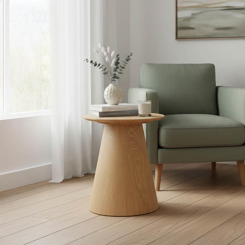 Βοηθητικό τραπέζι Kayano mdf σε φυσική απόχρωση Φ45x50εκ