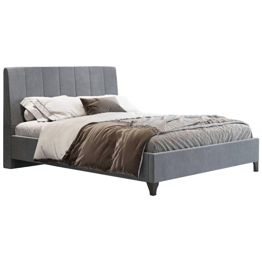 Επενδυμένο Κρεβάτι Stripes Διπλό Γκρί 160x200 εκ.