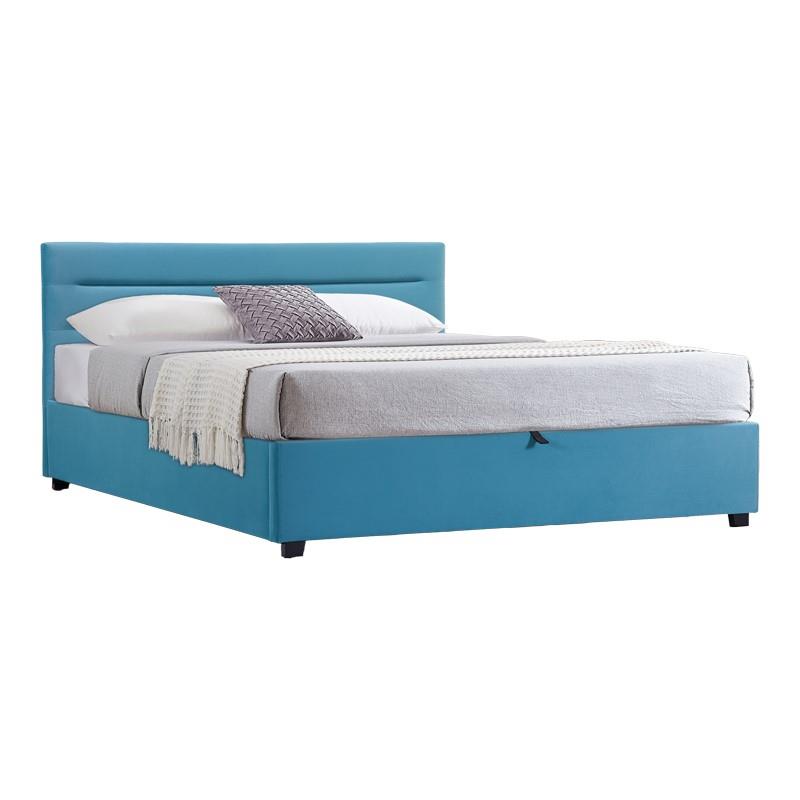 Κρεβάτι Molito βελούδο σε πετρόλ απόχρωση με αποθηκευτικό χώρο160x200εκ