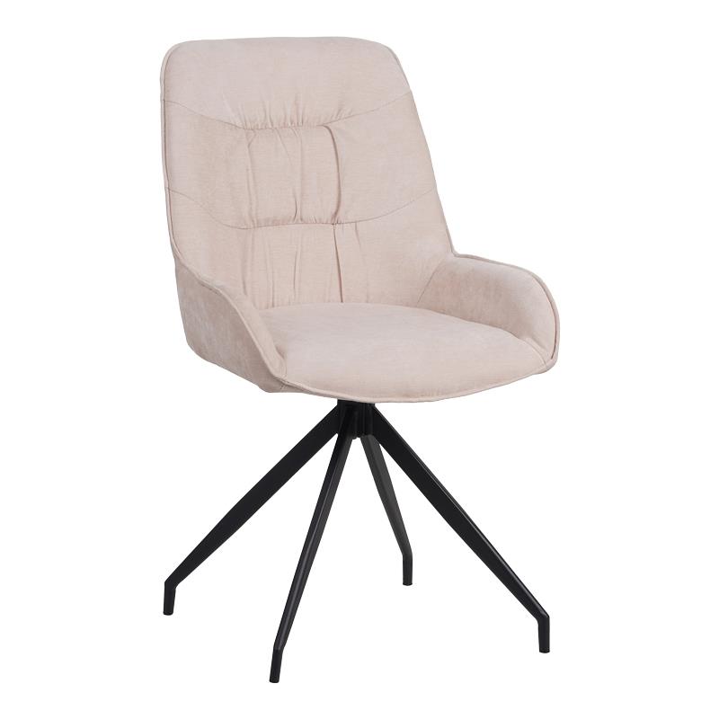 Καρέκλα περιστρεφόμενη Kadeira μπεζ - μαύρα μεταλλικά πόδια 57,5x51x89 εκ.