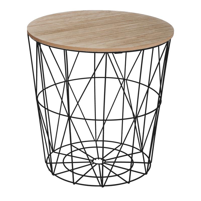 Τραπεζάκι βοηθητικό σαλονιού Kumi mdf oak - μαύρο μέταλλο Φ40x41 εκ. Τραπεζάκι βοηθητικό σαλονιού Kumi mdf oak - μαύρο μέταλλο Φ40x41 εκ.