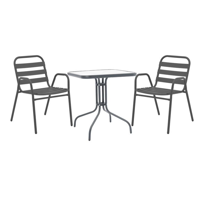 Σετ κήπου - Τραπεζαρία Watson - Sussie 3 τεμ. μέταλλο - γυαλί ανθρακί 70x70x70 εκ. Σετ κήπου - Τραπεζαρία Watson - Sussie 3 τεμ. μέταλλο - γυαλί ανθρακί 70x70x70 εκ.