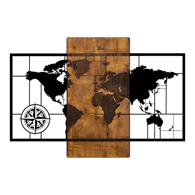 Διακοσμητικό Τοίχου Merzo Ξύλο Πεύκου Φυσικό με Μαύρο Μέταλλο 58x3x85εκ