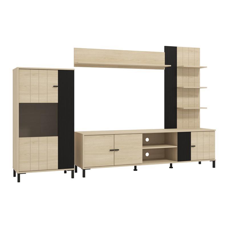 Σύνθετο σαλονιού CAMARGUE Artisan Port Oak - Black Oak 263x40x167 εκ.