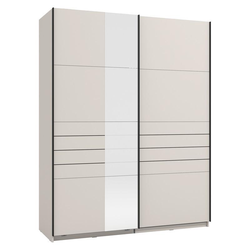 Ντουλάπα Συρόμενη VEYMONT 150 OG με Καθρέπτη Cashmere 146x61x218εκ.