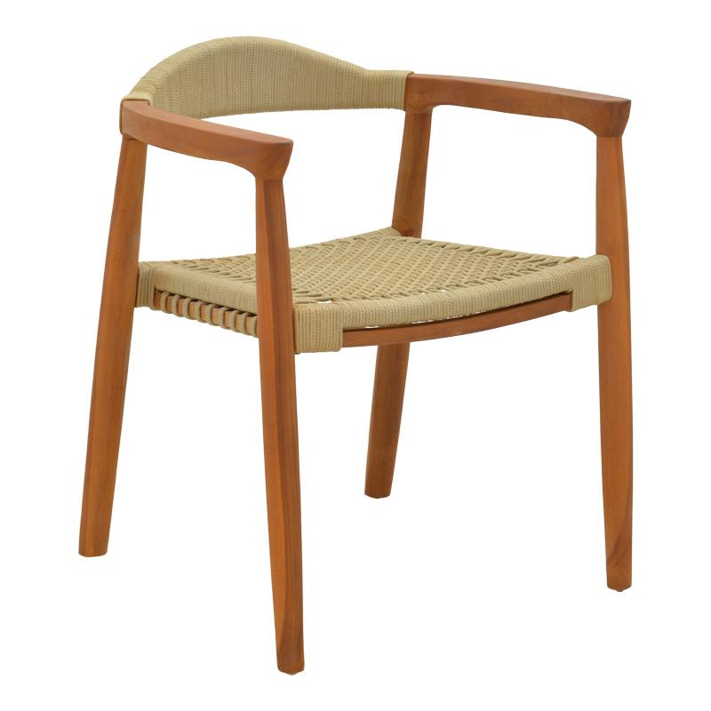 Καρέκλα - Πολυθρόνα Ganny απο Ξύλο Teak με PE Σχοινί σε Φυσικό 61x58x71εκ.