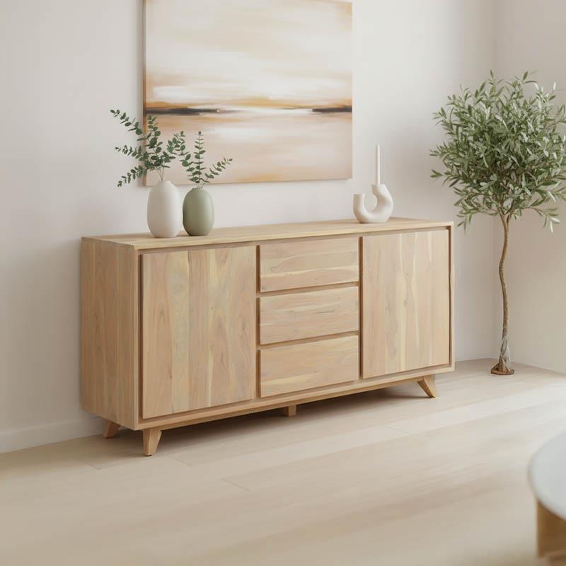 Μπουφές Emira Μασίφ Ξύλο Ακακίας σε Φυσικό 160x40x80 εκ.