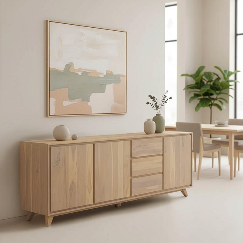 Μπουφές Emira Μασίφ Ξύλο Ακακίας σε Φυσικό 200x40x80εκ.