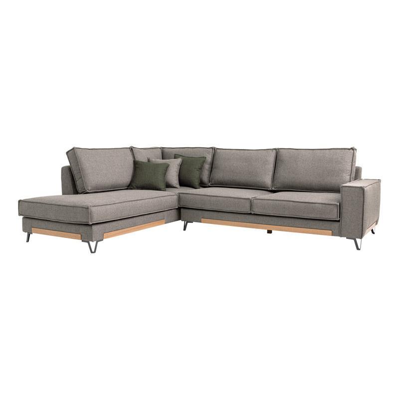 Γωνιακός Καναπές Loftio Fylliana Αριστερή γωνία με Ύφασμα Καφέ χρώμα 280x220x95εκ