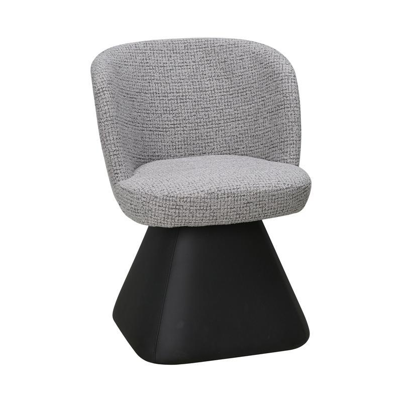 Πολυθρόνα Περιστρεφόμενη FL24137 Fylliana Γκρί-Μαύρο χρώμα 58x60x79εκ