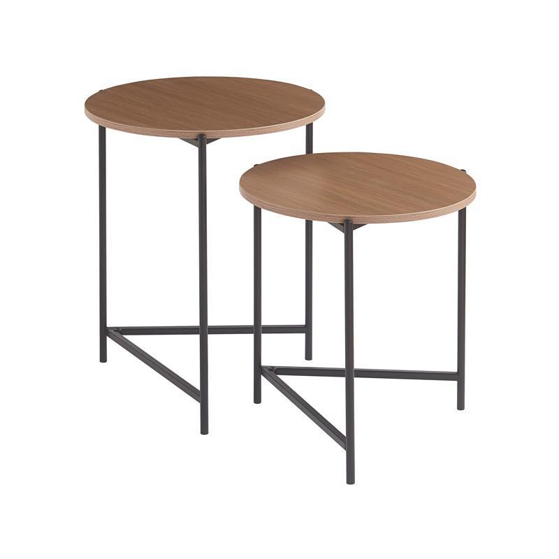 Σετ Τραπεζάκια σαλονιού FL6402 Fylliana 2 τμχ σε Ανοιχτό Καφέ 45x45x50εκ & 50x50x60εκ.