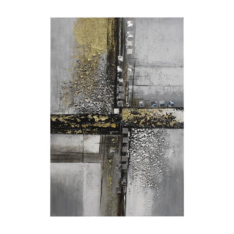 Πίνακας σε Καμβά FL875 Fylliana Λευκό -Μπέζ -Καφέ 120x80εκ.