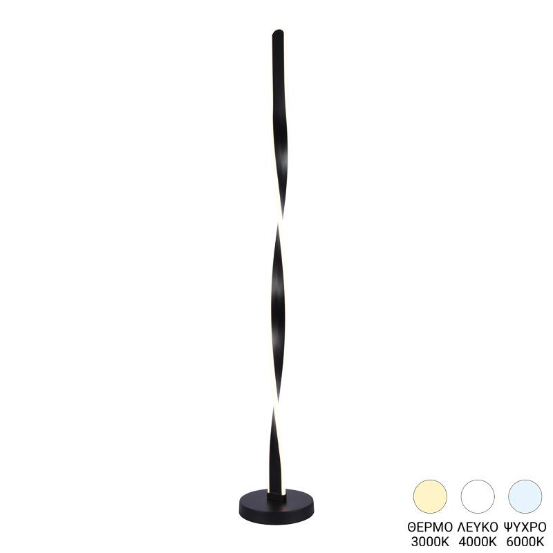 Φωτιστικό δαπέδου Pelepho led μέταλλο σε μαύρη απόχρωση Φ20x130εκ