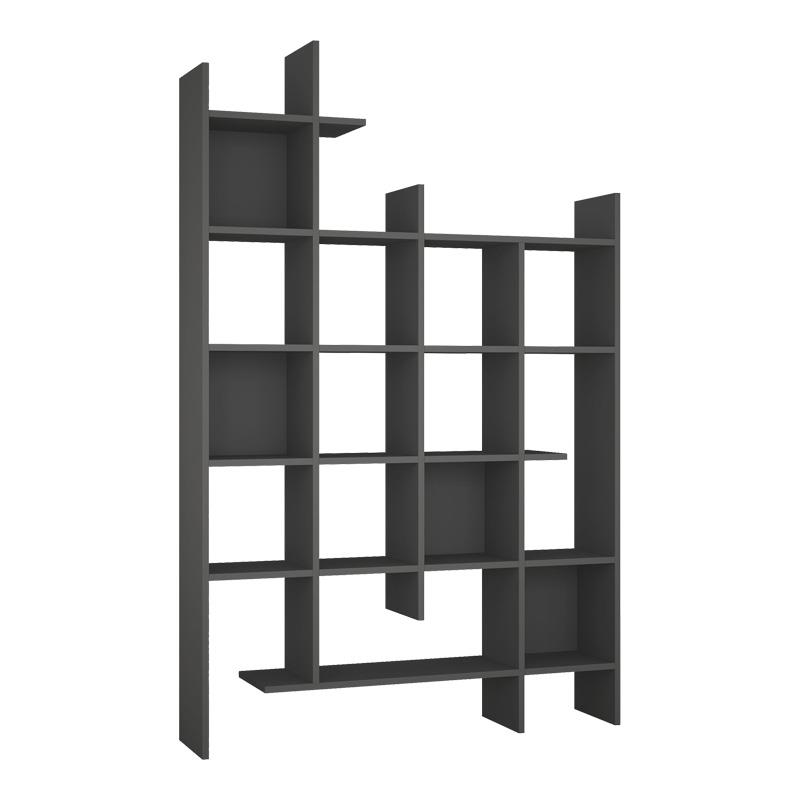 Βιβλιοθήκη Manco σε ανθρακί απόχρωση 122x25.5x188εκ