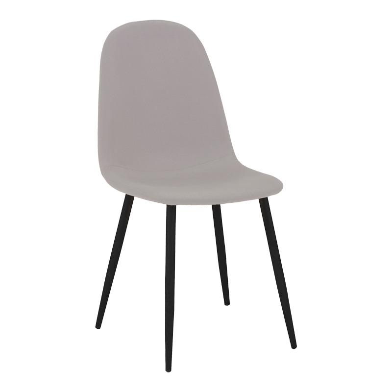 Καρέκλα Bella ύφασμα σε γκρι με πόδι μαύρο μέταλλο 43.5x52x89εκ