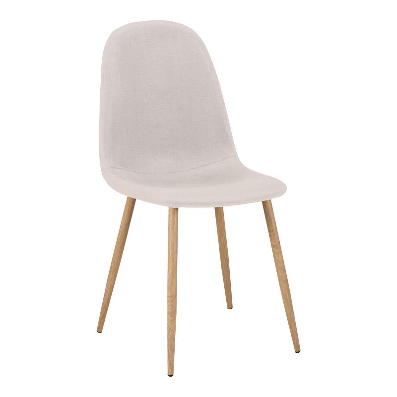 Καρέκλα Bella ανοιχτό γκρι ύφασμα με πόδι μέταλλο σε φυσική απόχρωση 43.5x52x89εκ