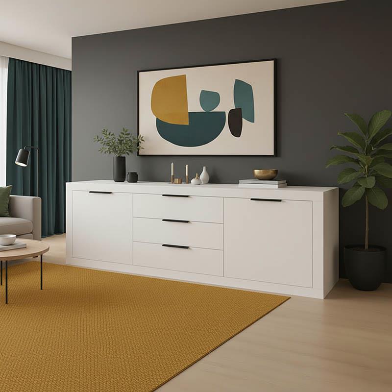 Μπουφές Doha σε λευκή απόχρωση 210x45x80.5εκ Μπουφές Doha σε λευκή απόχρωση 210x45x80.5εκ