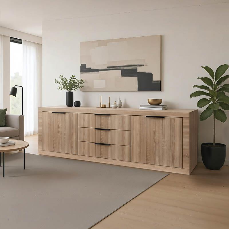 Μπουφές Doha σε sonoma απόχρωση 210x45x80.5εκ