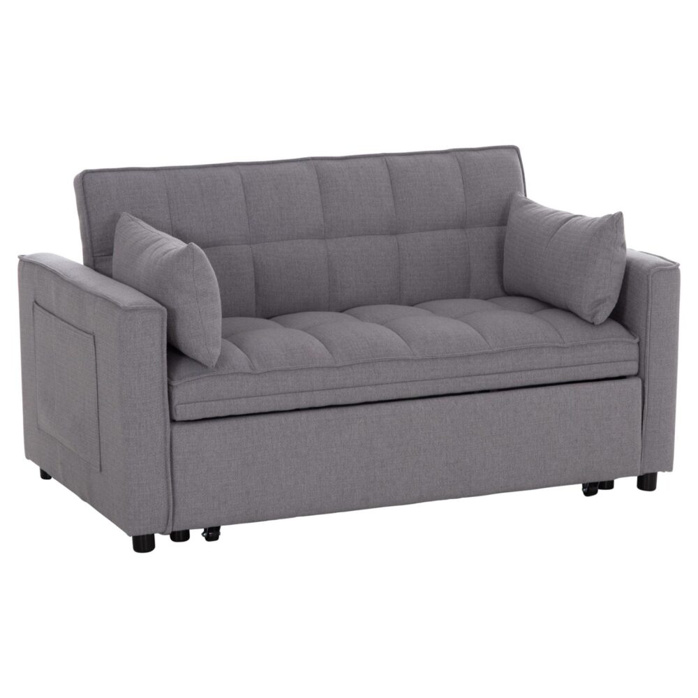 Καναπές - Κρεβάτι BORG C3289.01 Διθέσιος Γκρί ύφασμα 142x94x78Υεκ