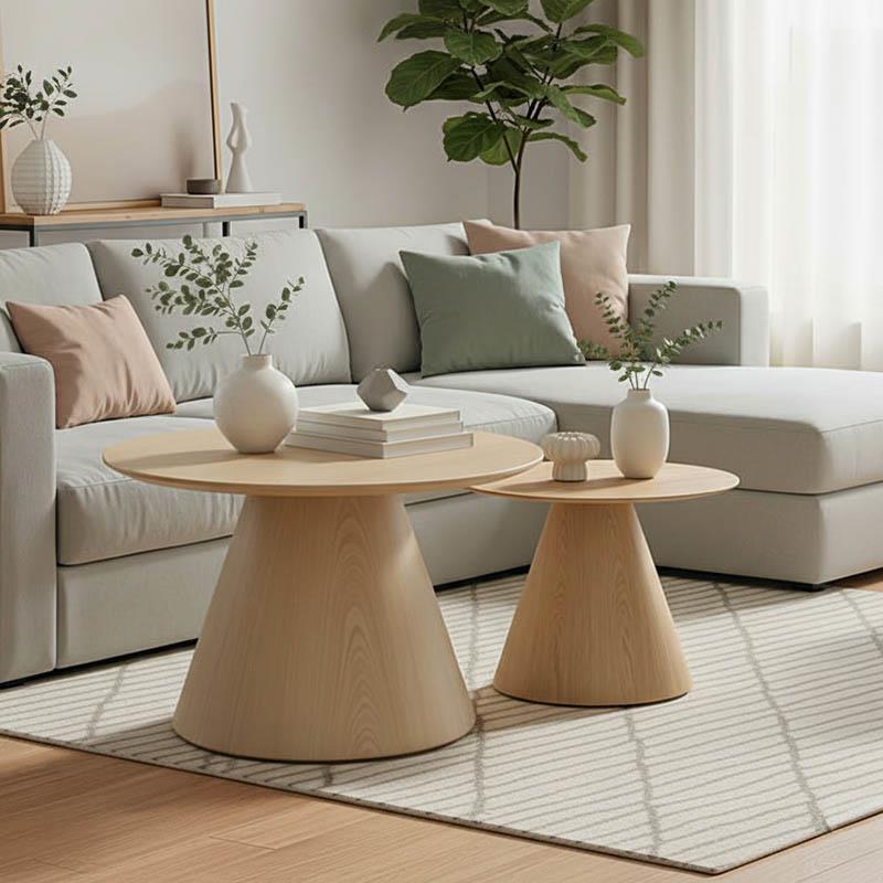 Tραπέζια σαλονιού Donda mdf-μέταλλο σετ 2τεμ. sonoma