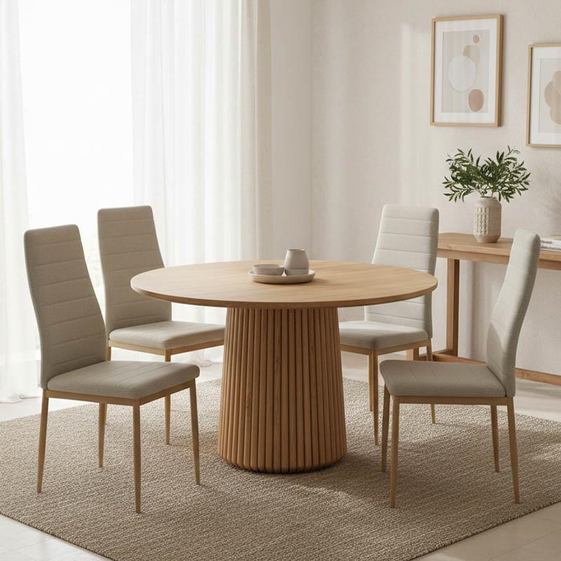 Τραπέζι Tully μασίφ ξύλο ακακίας σε φυσική απόχρωση Φ120x75εκ.