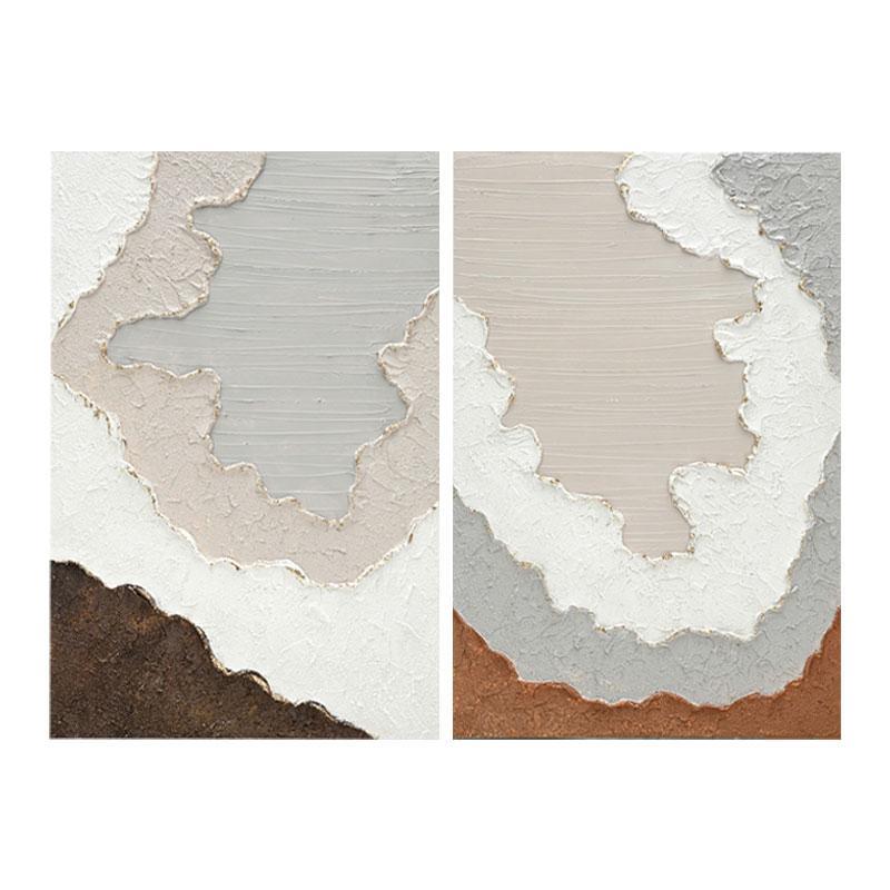 Πίνακες σε Καμβά FL25541 Fylliana Σετ 2 τμχ Μπέζ -Λευκό και Καφέ 60x3x90εκ