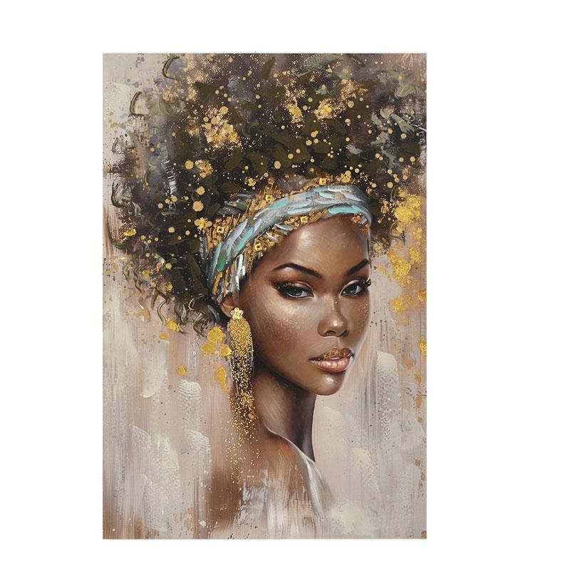 Πίνακας σε Καμβά Γυναικεία Φιγούρα FL24057 Fylliana Καφέ -Χρυσό 60x3x90εκ.